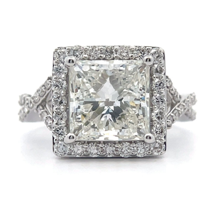 Stunning, Brand New 5.75 Carat Diamond Halo Ring in 14k White Gold $12,530 Retail VIDEO