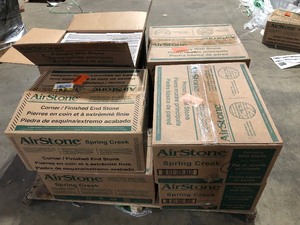 lot 29 image: 8 Boxes of AIRSTONE Spring Creek Gray Cement Standard Primary Wall Tiles  Customer Returns See Pictures