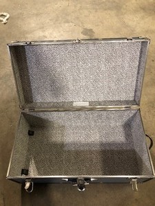 lot 39 image: Seward Trunk Seward Explorer 30 in. Trunk with Wheels & Lock, Gray  Customer Returns See Pictures