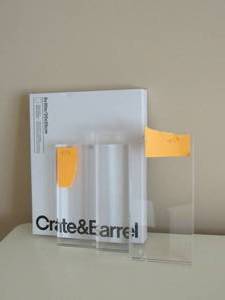 lot 27 image: Crate & Barrel  3 pc Heavy Acrylic Magnetic Picture Frames