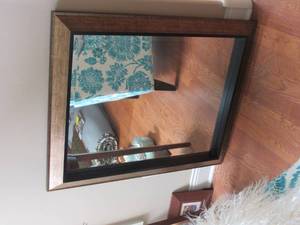 lot 92 image: Wood Framed Mirror by Art in Motion with Beveled edge