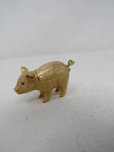 lot 135 image: Monet  enameled piggy trinket box