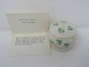 lot 136 image: Beleek Ceramic lidded container