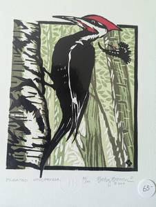 lot 265 image: Art Pileated Wood Pecker  Betsy Bowen Studio signed and numbered