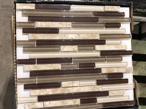 3 Boxes of  MSI Amalfi Cafe 12 in. x 12 in. x 6 mm Interlocking Glass Porcelain Mosaic Tile (15 sq. ft.  case) Customer Returns See Pictures