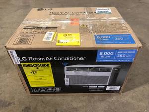 LG 8,000 BTU, 115 Volts, Window Smart Air Conditioner Cools 350 sq. ft. with Remote, WiFi Enabled in White   Customer Returns See Pictures