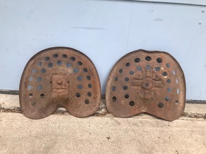 lot 206 image: 2 - Vintage Metal Tractor Seats