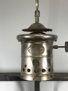 lot 249 image: 2 - Vintage Gas Lamp Lanterns and a Vintage Air Pump - Coleman & American Gas Machine Co.