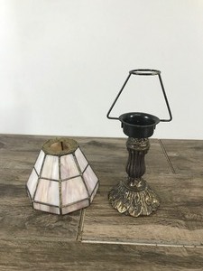 lot 267 image: Stained Glass Shade Candle Holder