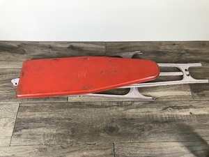 lot 275 image: Vintage Antique Old Metal Childs Folding Ironing Board 26long Red Gray