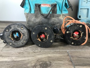 lot 347 image: 3 Makita Routers & 1 Drill