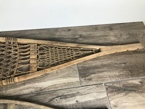 lot 368 image: 2 - Vintage Wooden Snow Shoes - Non Matching and One is Unfinished