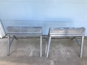 lot 387 image: Pair of Metal Saw Horses - Both Fold Up for Storage