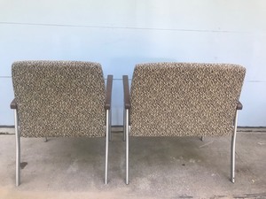 lot 393 image: 2 - Metal Heavy Duty Framed Chairs - One is Bench Style for 2 People