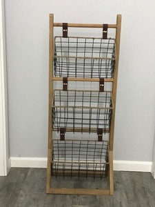 lot 417 image: 3 Tier Ladder Basket Storage Racks
