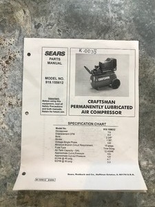 lot 439 image: Sears Craftsman 1.5hp 12 gallon Air Compressor