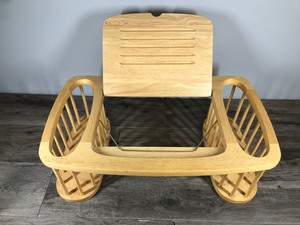 lot 509 image: Wood Breakfast Bed Serving Tray Reading Table Magazine Book Side Storage Pocket