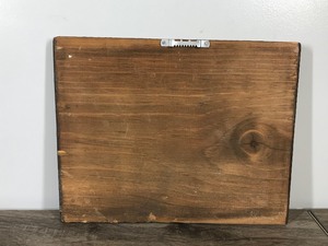 lot 512 image: Old Man Praying Picture on Wood Slab - 12 across x 9.5 tall