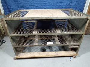 lot 156 image: Metal shelf cart on wheels