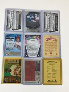 lot 578 image: Lot of 9 Collectible Baseball Cards - 2 Autographed Cards - Gunnar Henderson - Mike Trout - Luis Aparicio - Marty Cordova & More
