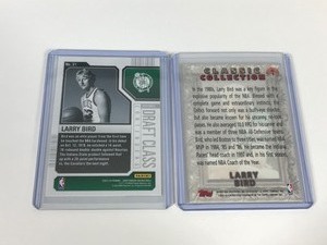 lot 581 image: 2 Larry Bird Boston Celtics Basketball Cards