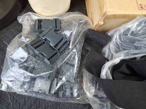 lot 106 image: Weave stripping for chairs, seatbelt material and clips and rubber stripping and more