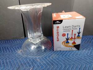 lot 75 image: Lawn darts and plant stand