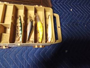 lot 53 image: Plano double sided tackle box of tackle