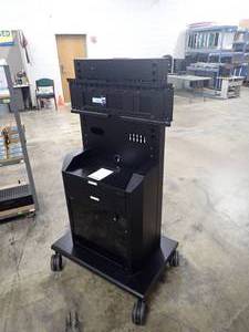 lot 69 image: TV Cart with some storage in the back  62 tall x 35 wide x 28 long