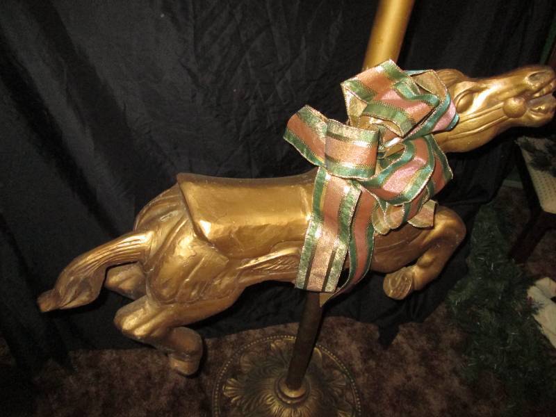 Almost standard scale sized Circus Carousel Style Horse Decor (stands Nearly 5ft tall)