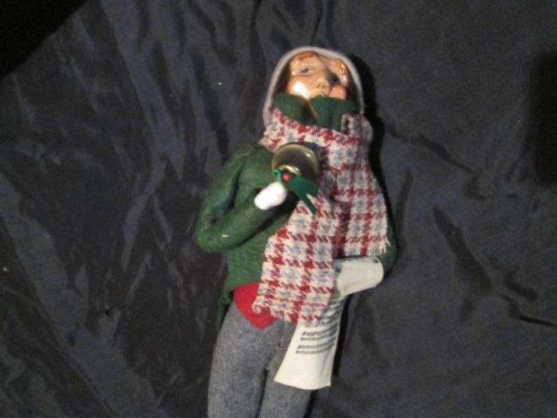 Authentic Byers Choice LTD man with sheet music and bell Caroler Doll