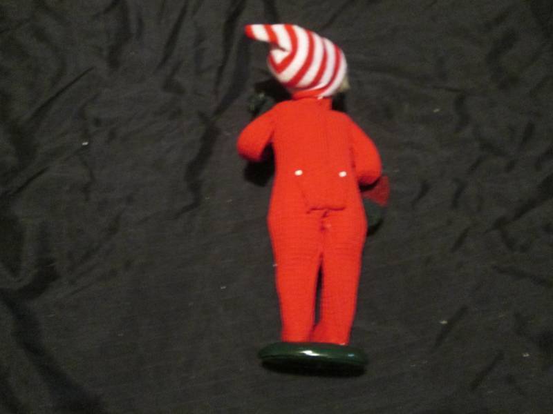 Authentic Byers Choice LTD boy in union suit with Christmas stocking Caroler Doll