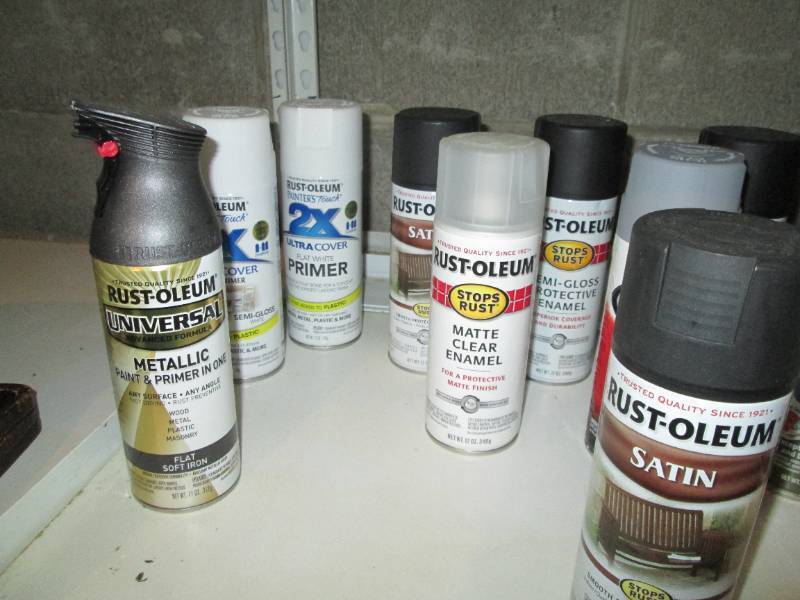 Collection of assorted Spray paints and primers