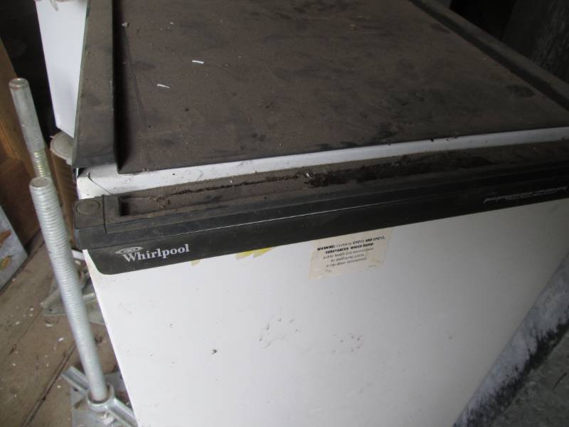 White Whirlpool mini-fridge