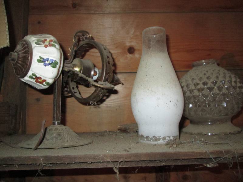 Small Variety of Vintage Ceramic and depression era-glass light fixtures