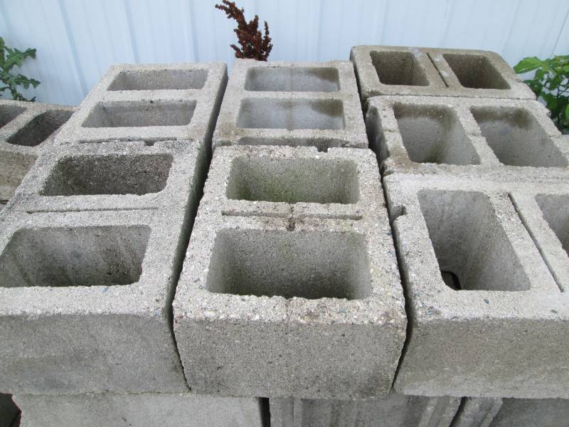 Pallet lot of cement cinder blocks as shown in pictures. (Seller may have additional blocks available. If interested, buyer should inquire at load-out)
