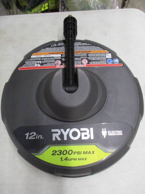 lot 367 image: RYOBI 12 in. 2,300 PSI Electric Pressure Washers Surface Cleaner - Slightly Used