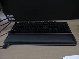 lot 202 image: Razer BlackWidow Elite Mechanical Gaming Keyboard Yellow Mechanical Switches - Linear & Silent - Chroma RGB Lighting - Magnetic Wrist Rest - Dedicated Media Keys & Dial - USB Passthrough COLOR SWITCHING WORKS, TESTED, WORKS, USED, GOOD CONDITION