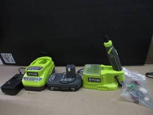 lot 205 image: RYOBI ONE 18V Cordless Precision Craft Rotary Tool Kit with 1.5 Ah Battery and Charger USED, TESTED, WORKS