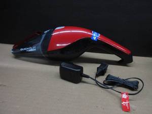 lot 209 image: Dirt Devil Handheld Cleaner Quick Flip 8 Volt Lithium Cordless Red Hand Vacuum BD30010 NEW, TESTE, WORKS