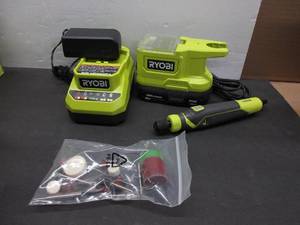 lot 215 image: RYOBI ONE 18V Cordless Precision Craft Rotary Tool Kit with 2 Ah Battery and Charger USED, TESTED, WORKS
