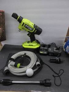 lot 231 image: RYOBI ONE HP 18V Brushless EZClean 600 PSI 0.7 GPM Cordless Battery Cold Water Power Cleaner with 4.0 Ah Battery and Charger SLIGHTLY USED, TESTED, WORKS
