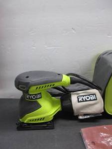 lot 235 image: Ryobi S652DGK Corded 2 Amp 14 Inch 14,000 OBM Squared Orbital Finishing Sheet Sander SLIGHTLY USED, TESTED, WORKS