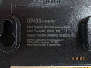 lot 430 image: RYOBI OP406A 40-Volt Lithium-Ion Rapid Charger, New.