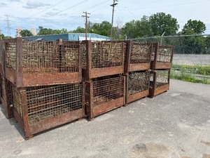 lot 32 image: Eight Metal Bins. 40 x 48 x 36