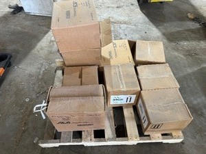 lot 75 image: Pallet with Five Boxes Stainless Steel Scrubbers and Four Boxes Alpet Sanitizing Foam Soap