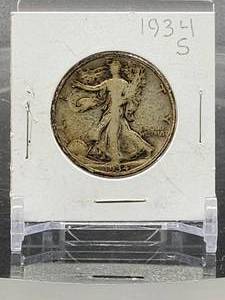 lot 83 image: 1934-S U.S. Mint Silver Walking Liberty Half Dollar