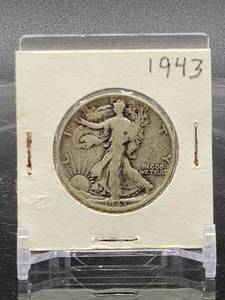 lot 63 image: 1943 U.S. Mint Silver Walking Liberty Half Dollar