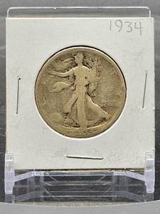 lot 66 image: 1934 U.S. Mint Silver Walking Liberty Half Dollar