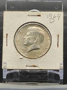 lot 25 image: 1964-D U.S. Mint Silver Kennedy Half Dollar